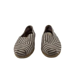 Toms Blue Striped Slip On Flats Size 5.5 Women's